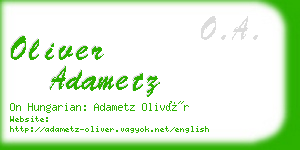 oliver adametz business card